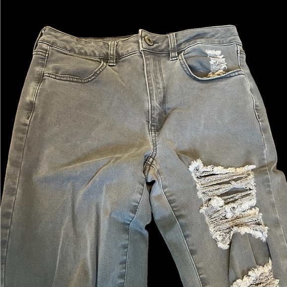 AEO Super Stretch X Distressed Hi-rise Jegging Gray Size 6 Jeans - Picture 3 of 11